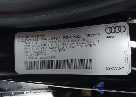 2013 Audi A6 2.0T Premium z USA, uszkodzony, nr VIN WAUDFAFC4DN070906